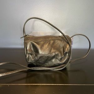 Patchwork Black Leather Mini Bag with Shoulder Strap EUC 80’s Vintage